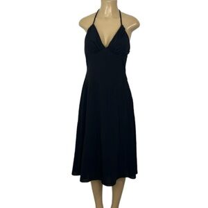 Vintage 90s Betsey Jonhson Does 70s Black Dress